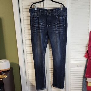 Men's Straight Fit Jeans in Dark Blue